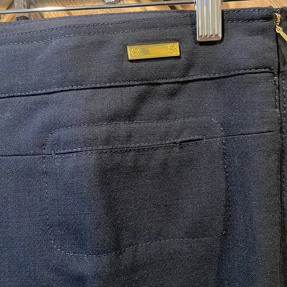 NWT, Tory, Burch size 8 navy blue wool blend Gerald Pants - Picture 2 of 9